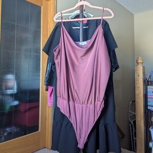🩶Gilli Mauve Silk Bodysuit 3x
